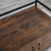 Litter Box Hidden, Pet Crate with Iron and Wood Sturdy Structure, Cat Dog House Nightstand