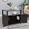 Wooden Cat Enclosure Furniture with Adjustable Interior Wall &Tabletop