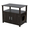 Wooden Cat Enclosure Furniture with Adjustable Interior Wall &Tabletop