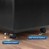 Large Storage File Cabinet, Wood Filing Cabinet with Adjustable Shelves, Rolling Printer Stand on Lockable Wheels for Home Office, Black