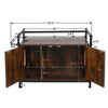 Litter Box Hidden, Pet Crate with Iron and Wood Sturdy Structure, Cat Dog House Nightstand