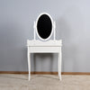 Vanity Table Set with Rotatable Oval Mirror and Cushioned Stool