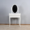 Vanity Table Set with Rotatable Oval Mirror and Cushioned Stool