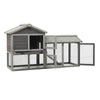 Wooden Chicken Coop Large Wooden Outdoor Bunny Rabbit Hutch Hen Cage with Ventilation Door, Removable Tray & Ramp Garden Backyard Pet House