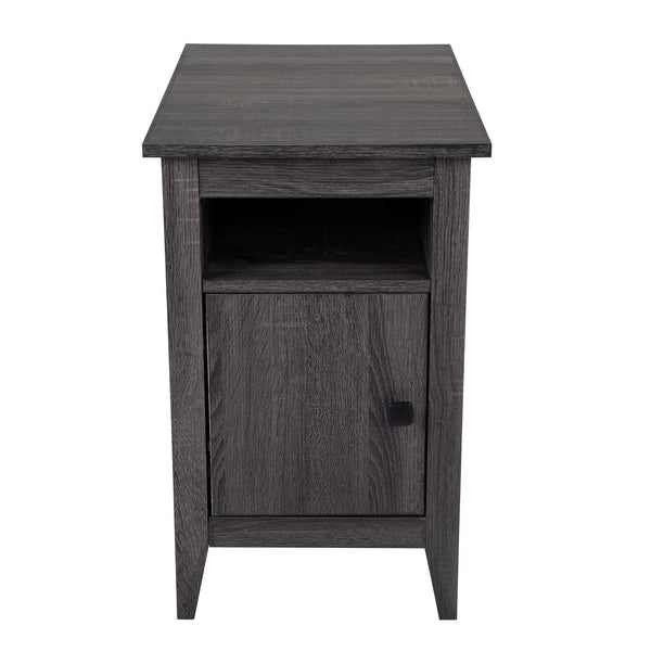 Nightstand with One-Door Storage Cabinet and Open Shelf