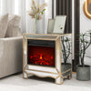 Mirrored mantelpiece with champagne color bezel Built in 1500 function heating