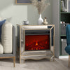 Mirrored mantelpiece with champagne color bezel Built in 1500 function heating