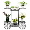 6 Tiers Garden Cart Stand & Flower Pot Plant Holder Display Rack
