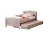 Twin Size Bed w/ Trundle Slats Pine Plywood Kids Youth Bedroom Furniture