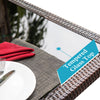 Wicker Outdoor Chairs and Glass Table for Balcony, PE Rattan Dining Table Set