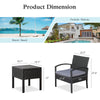 Wicker Outdoor  PE Rattan Bistro Coffee Table Set for Balcony