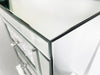 Mirrored Night Stand Bedside Tables Drawer Crystal Diamond Bedside Table Bedroom Furniture with 3-Drawers-Bedside Storage Cabinet Silvery