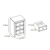 Mirrored Night Stand Bedside Tables Drawer Crystal Diamond Bedside Table Bedroom Furniture with 3-Drawers-Bedside Storage Cabinet Silvery