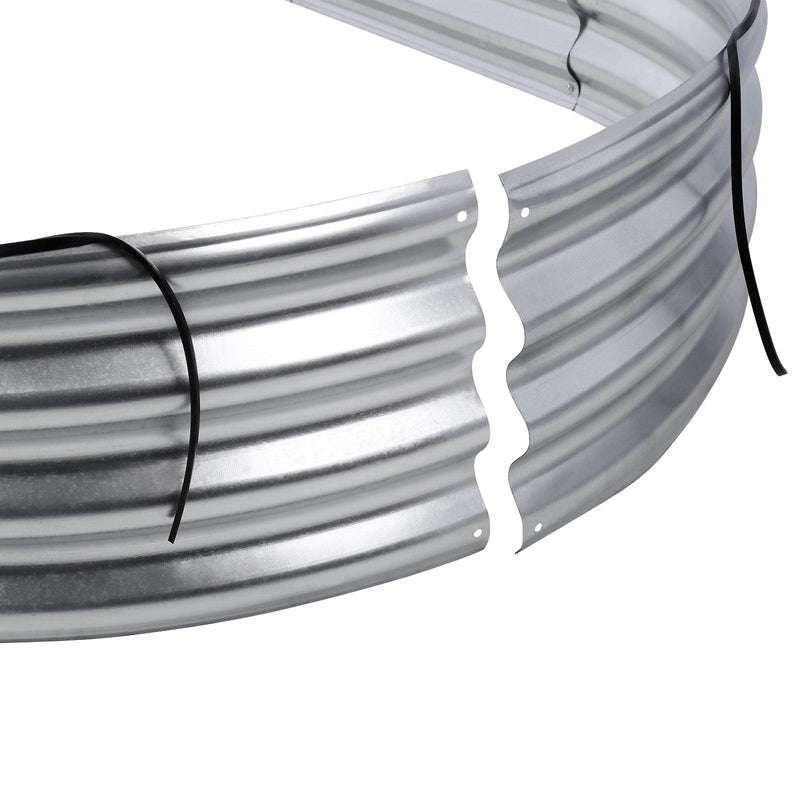 Oval Large Metal Galvanized Raised Garden Bed Kit - Detail View