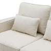 Modern Linen Fabric Sofa with Armrest Pockets and 4 Pillows