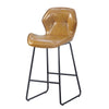 Round bar stool set with shelf, upholstered stool with backrest