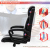 High Back Office Chair - Executive Bonded Leather Computer Desk Swivel Task Chair W/Rocking Function, Black