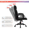 High Back Office Chair - Executive Bonded Leather Computer Desk Swivel Task Chair W/Rocking Function, Black