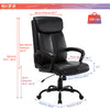High Back Office Chair - Executive Bonded Leather Computer Desk Swivel Task Chair W/Rocking Function, Black