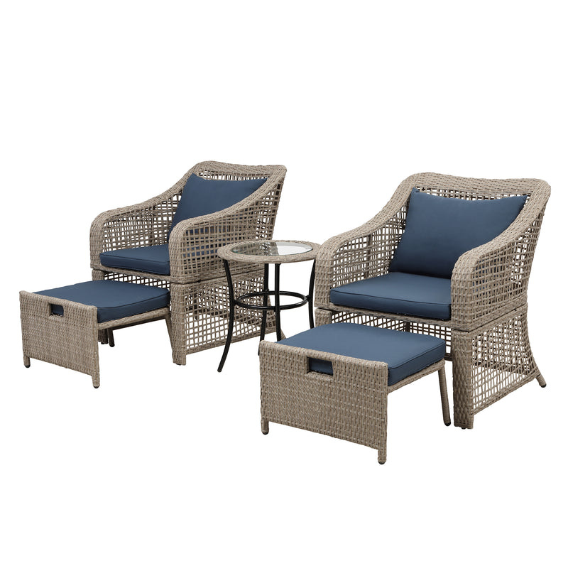 Radeway 5-piece Outdoor Conversation Set Patio Furniture - Image 5