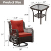 Outdoor Wicker Patio Bistro Set with Side Table with Cushions