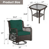 RaDEWAY Outdoor Wicker Patio Bistro Set with Side Table with Cushions