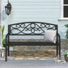 RaDEWAY Patio Outdoor Anti-Rust Iron Steel Garden Bench