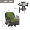 RaDEWAY Outdoor Wicker Patio Bistro Set with Side Table with Cushions