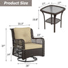 RaDEWAY Outdoor Wicker Patio Bistro Set with Side Table with Cushions