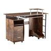 solid wood computer Desk,office table with PC droller, storage shelves and file cabinet , two drawers, CPU tray,a shelf used for planting