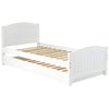 Twin Size Bed w/ Trundle Slats Pine Plywood Kids Youth Bedroom Furniture
