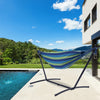 Double Classic Hammock with Stand for 2 Person- Indoor or Outdoor Use-with Carrying Pouch-Powder-coated Steel Frame - Durable 450 Pound Capacity