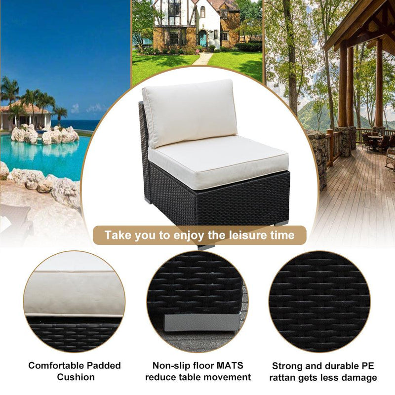 Radeway 6 Piece Rattan Patio Furniture Set - Detail View