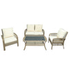RaDEWAY 4 Piece Rattan Sofa Seating Group with Cushions, Outdoor Ratten sofa
