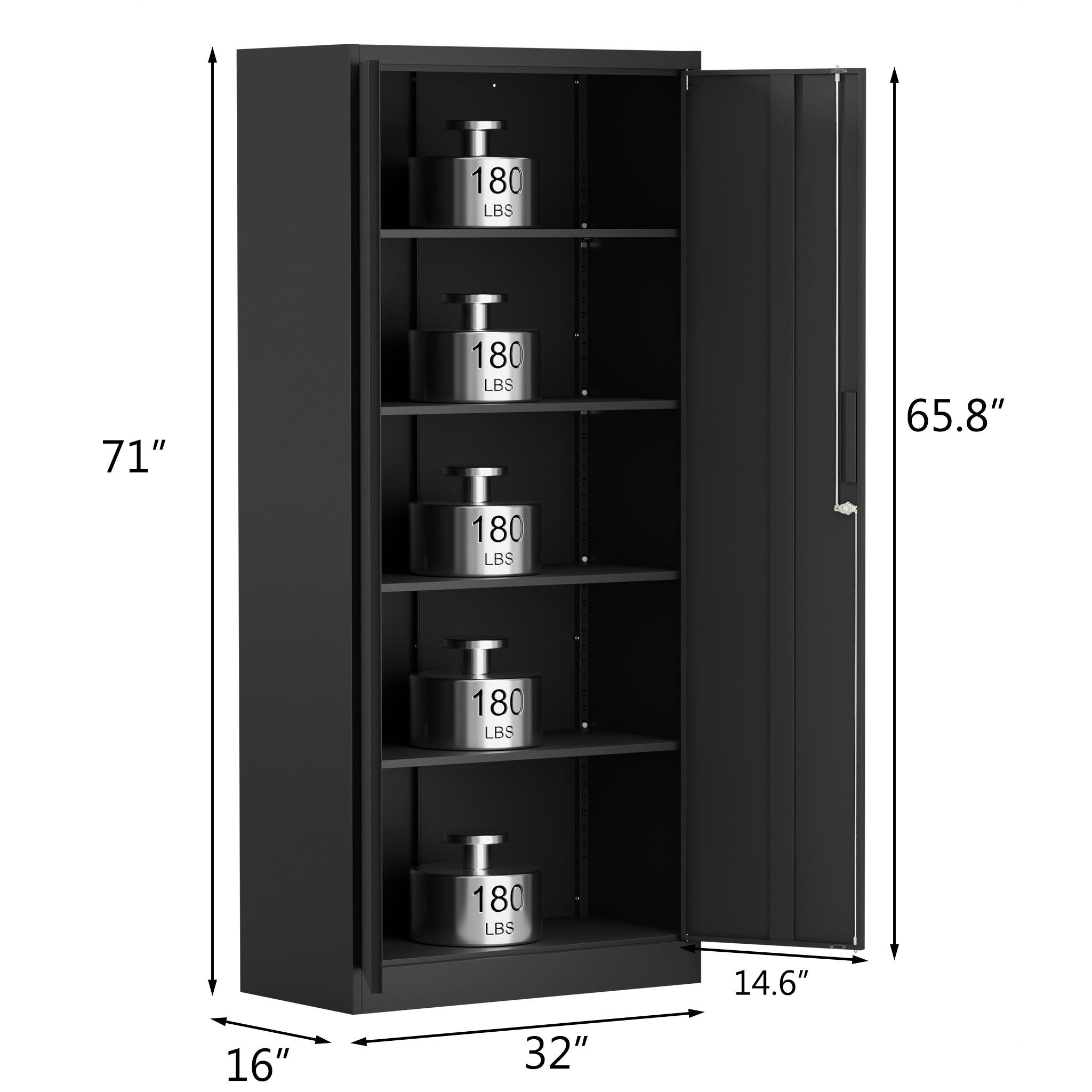 RaDEWAY Large Metal Storage Cabinet with Locking Doors and Adjustable Shelf