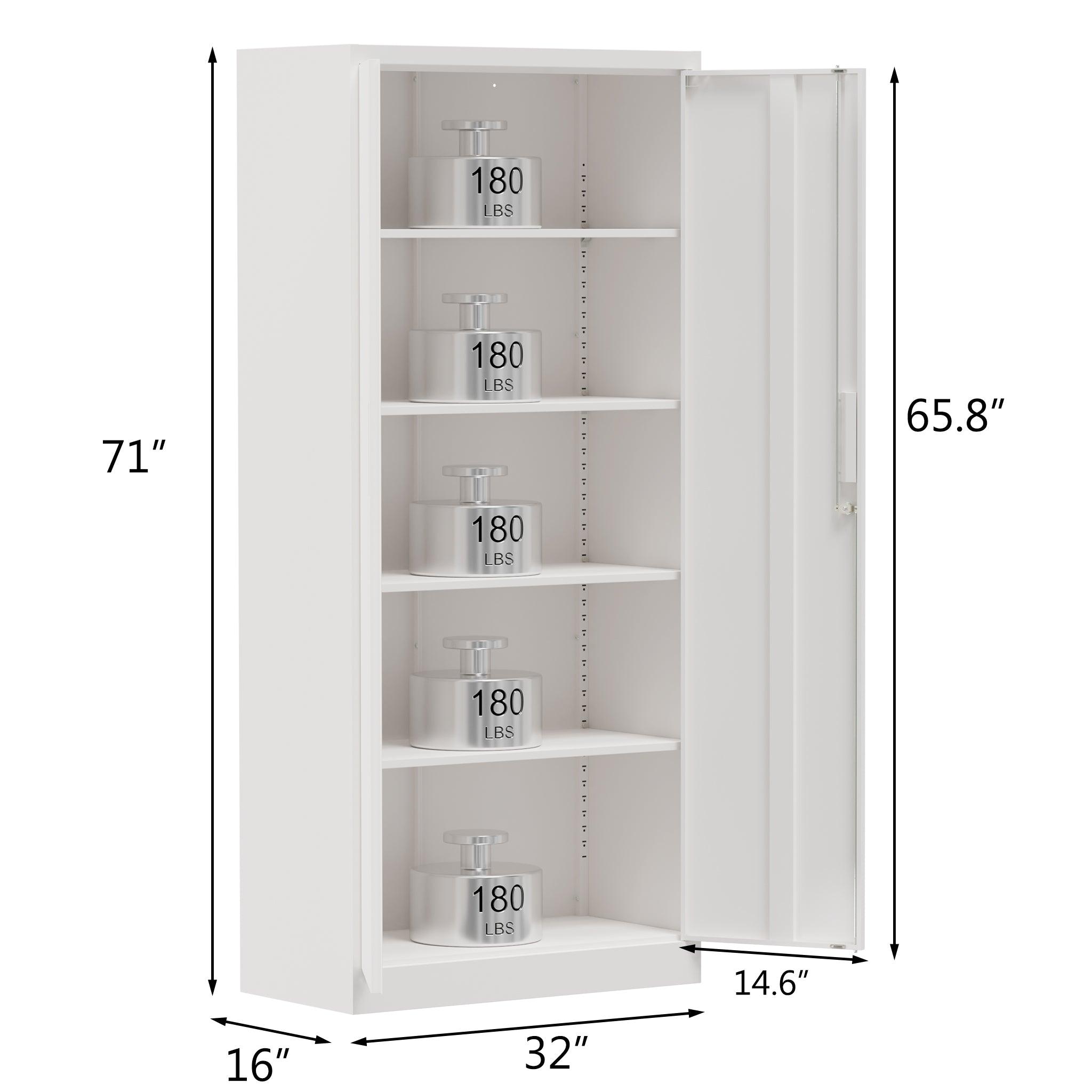 RaDEWAY Large Metal Storage Cabinet with Locking Doors and Adjustable Shelf