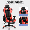 RaDEWAY Gaming Chair With Footrest, Ergonomic High-Back Leather Racing Computer Chair Home Office Chair With Headrest, Footrest and Lumbar Support
