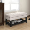 Storage Ottoman Bench, Entryway Bench with Rubber wood Legs
