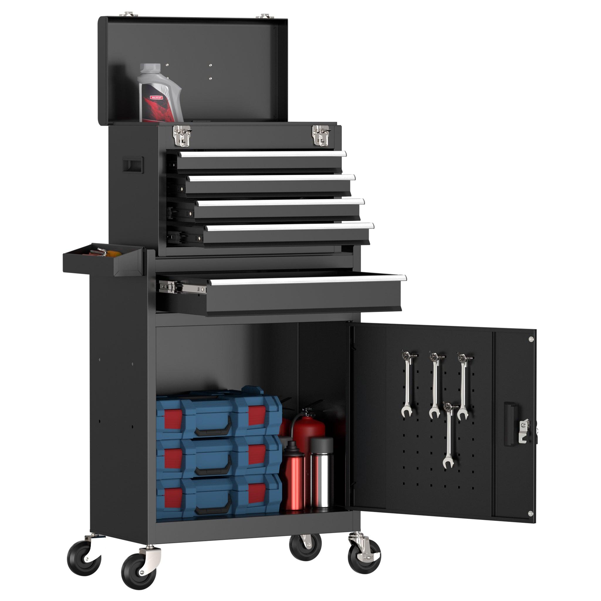 RaDEWAY Rolling Tools Chest on Wheels with 5 Drawers