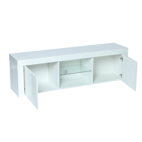 Morden TV Stand with LED Lights,high glossy front TV Cabinet,can be assembled in Lounge Room, Living Room or Bedroom