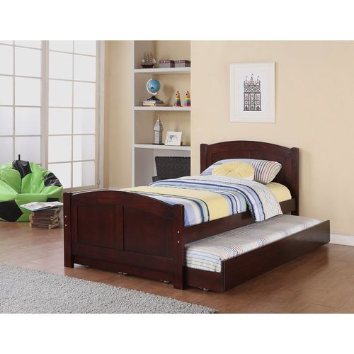 Twin Size Bed w/ Trundle Slats Pine Plywood Kids Youth Bedroom Furniture