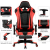 RaDEWAY Gaming Chair With Footrest, Ergonomic High-Back Leather Racing Computer Chair Home Office Chair With Headrest, Footrest and Lumbar Support