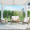 RaDEWAY 4 Piece Rattan Sofa Seating Group with Cushions, Outdoor Ratten sofa