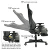 RaDEWAY Gaming Chair With Footrest, Ergonomic High-Back Leather Racing Computer Chair Home Office Chair With Headrest, Footrest and Lumbar Support