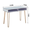 D&N Table nail art table writing desk study desk consoles table side end table modern marble MDF top, sturdy glod metal legs for bedroom, living room, Kitchen