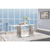 RaDEWAY Dining Table in Stainless Steel & Clear Glass
