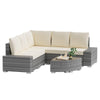 RaDEWAY 6 PC Outdoor Sets with Cotton Cushions and Glass Coffee Table