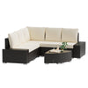 RaDEWAY 6 PC Outdoor Sets with Cotton Cushions and Glass Coffee Table