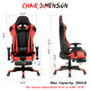 RaDEWAY Gaming Chair With Footrest, Ergonomic High-Back Leather Racing Computer Chair Home Office Chair With Headrest, Footrest and Lumbar Support