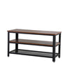 Industrial TV Table with Storage Shelf Wood Look Accent Furniture